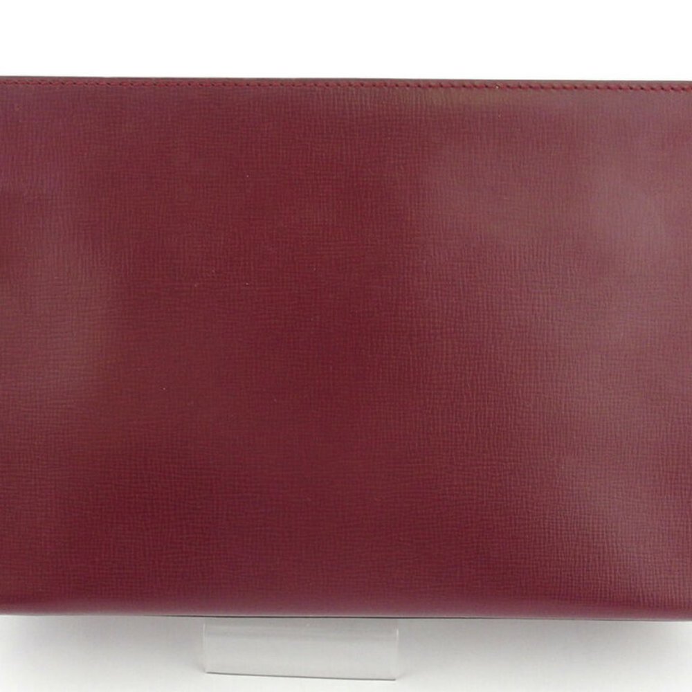 Cartier clutch bag mast line Bordeaux leather Auth used E1619 - Picture 2 of 8